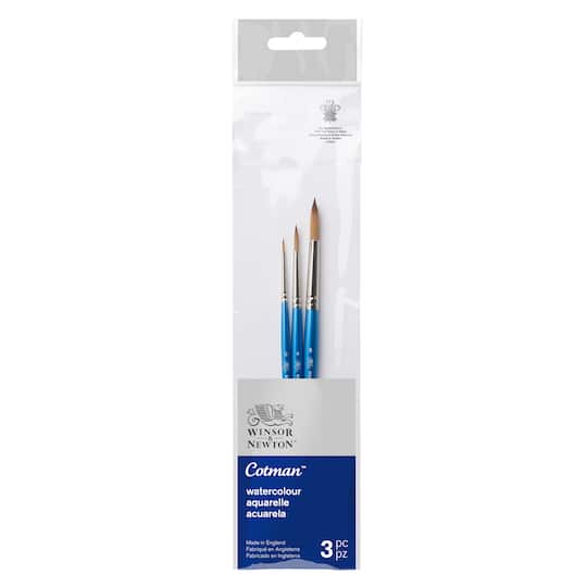 Winsor & Newton™ Cotman™ Watercolor 3 Piece Round Brush Set
